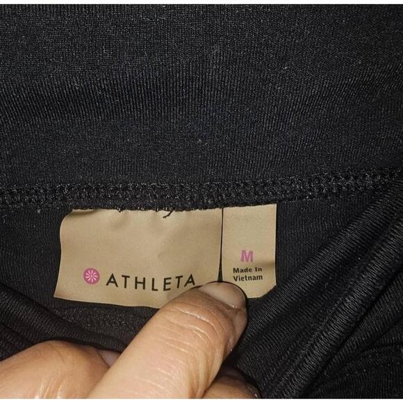 Athleta Black 7/8 Metro Side Stripe Tights Pull On Leggings Medium - Picture 4 of 7